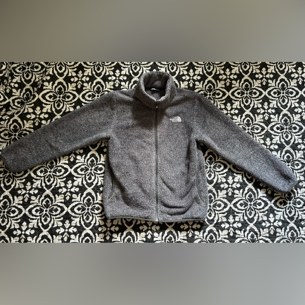 The North Face, Gray Zip Front Jacket, Size Girls Small 7/8